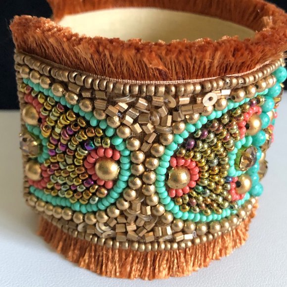 LAMANI SF Handcrafted Embellished Cuff Bracelet - Picture 2 of 8